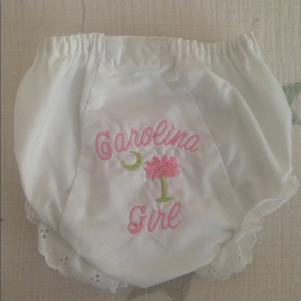 Carolina Girl White Eyelet trim Diaper cover